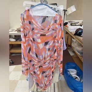 ASOS Abstract Print Ruched Dress